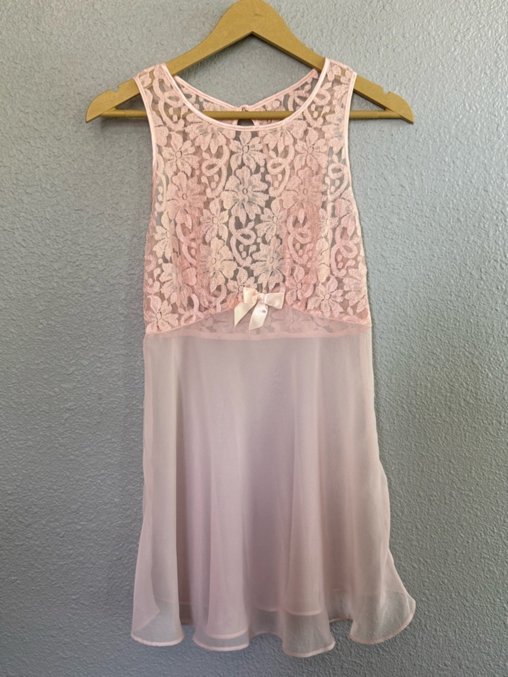 Vintage Coquette Lace/Sheer Slip Dress Size Medium